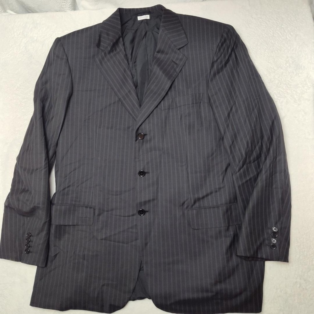 Brioni Suit Jacket Mens 42R Gray‎ Striped Nomentano Three-Button Single-Breasted